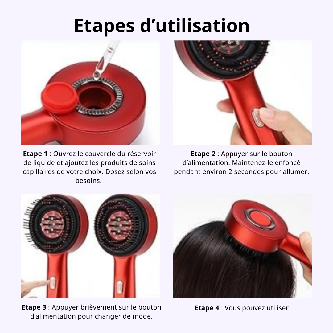 XeonaBrush - Brosse de Massage Électrique avec Lumière Rouge