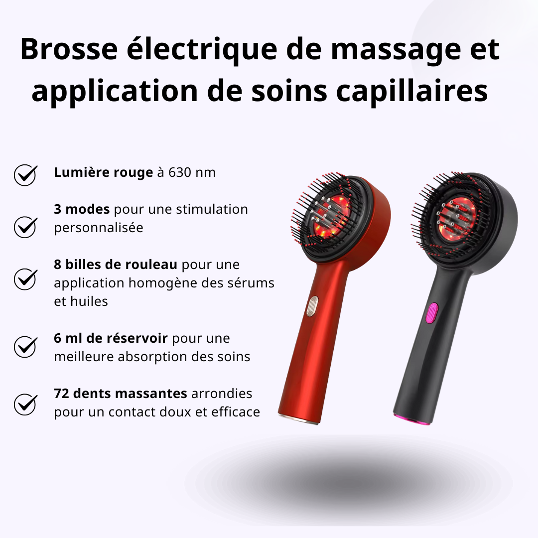 XeonaBrush - Brosse de Massage Électrique avec Lumière Rouge